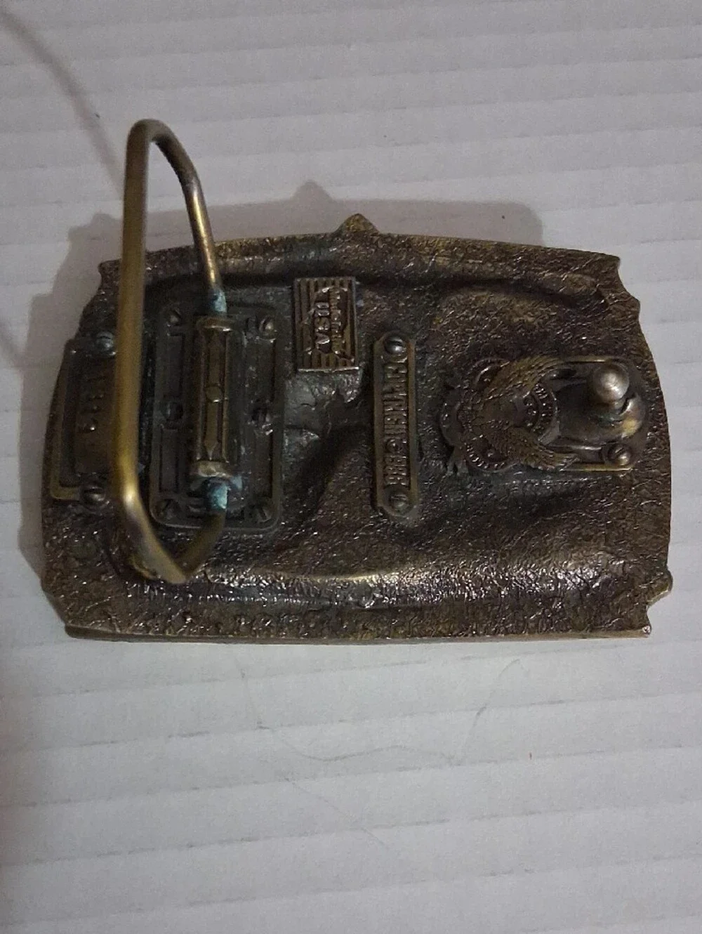 Vintage 1986 The Great American Buckle Co Ironworker Belt Buckle Made In USA